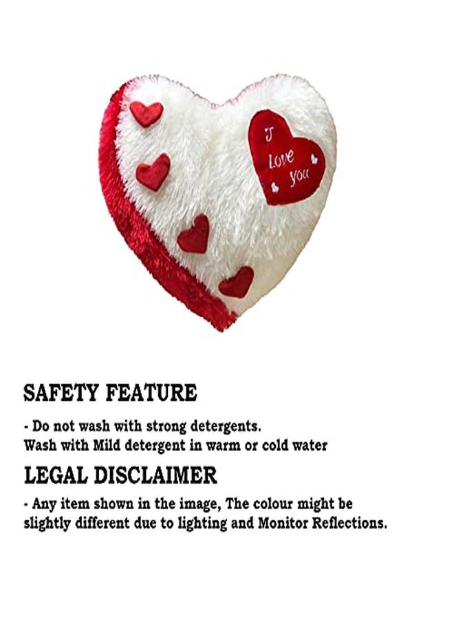 PICKKART Love Heart Shape Soft Plush (I Love You ) Pillow, - Gift for Valentine Day Someone Special, Size : 37 cm X 30 cm (White) - Image 4